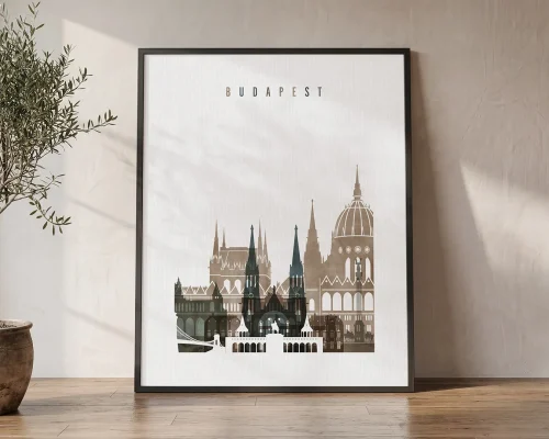Budapest Skyline Watercolor Poster | ArtPrintsVicky