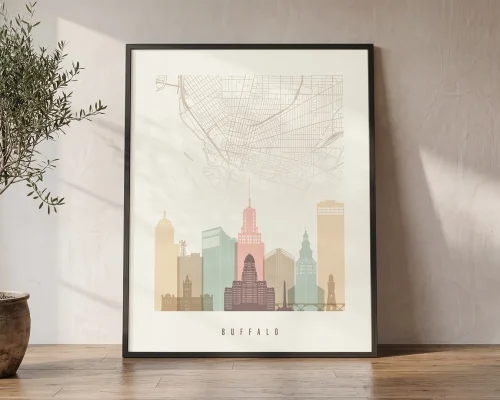 Buffalo Ny City Map Prints | ArtPrintsVicky