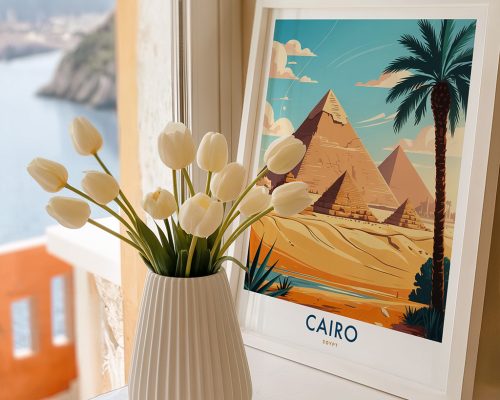 Alternative view of Cairo Travel Poster Vintage Egypt Wall Art Print