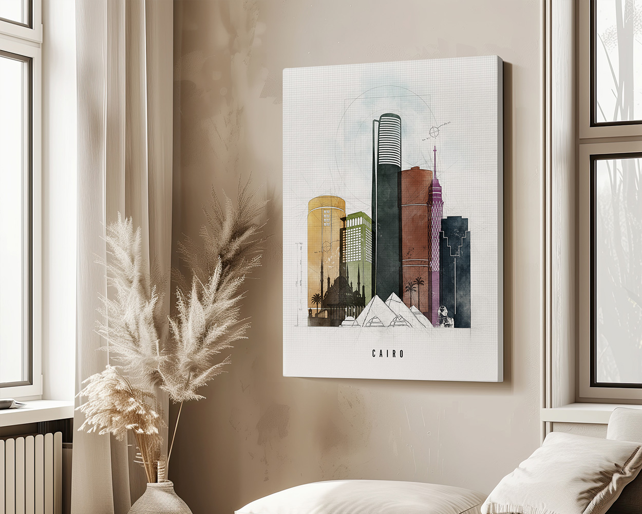 Cairo Skyline Wall Art Urban Print - Image 4