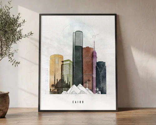 Cairo Skyline Wall Art Urban Print | ArtPrintsVicky