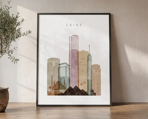 Cairo Skyline Wall Art Watercolor Print | ArtPrintsVicky