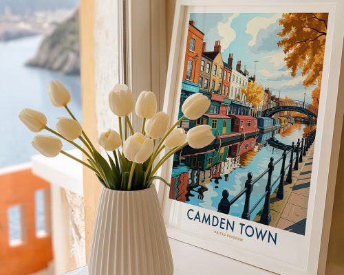 Alternative view of London Camden Town Travel Poster Wall Art Print
