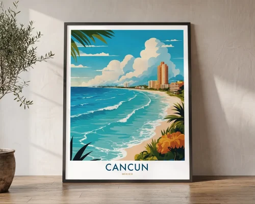 Cancun Mexico Travel Poster | ArtPrintsVicky