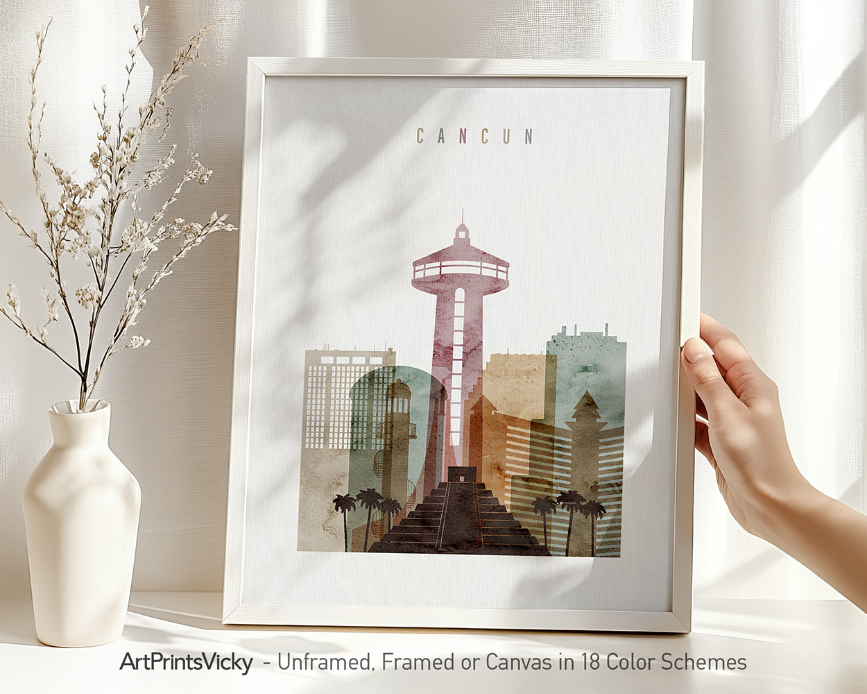 Cancun Skyline Print Wall Art for Home Decor - Image 2