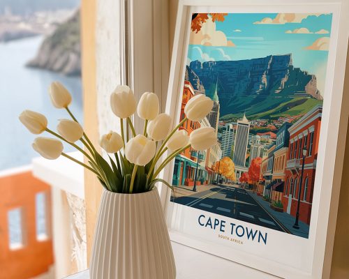 Alternative view of Cape Town Travel Poster Vintage South Africa Wall Art