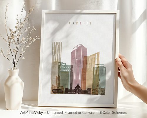 Alternative view of Cardiff Skyline Print Wall Art for Home Decor