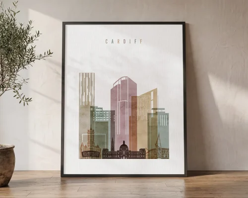 Cardiff Skyline Print Wall Art for Home Decor | ArtPrintsVicky