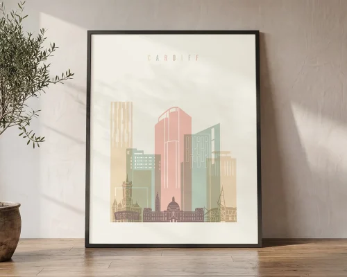 Cardiff Wales Skyline Art Print Framed Wall Decor | ArtPrintsVicky