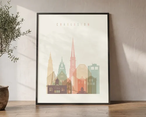 Charleston Nc Wall Art Prints 18 Colors | ArtPrintsVicky