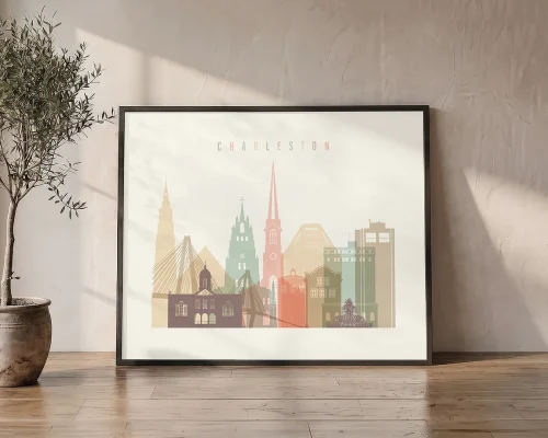 Charleston Sc Wall Art Print 18 Colors | ArtPrintsVicky