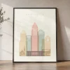 Charlotte Poster Skyline Wall Art Decor | ArtPrintsVicky