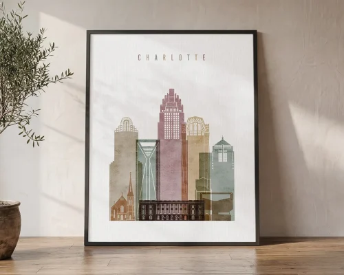 Charlotte Wall Art Poster Framed Wall Decor | ArtPrintsVicky