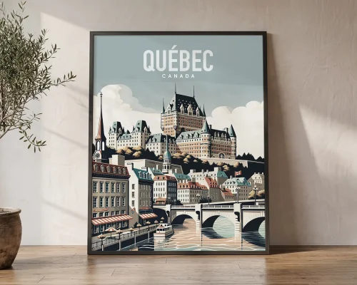 Chateau City Charm Quebec City Poster | ArtPrintsVicky