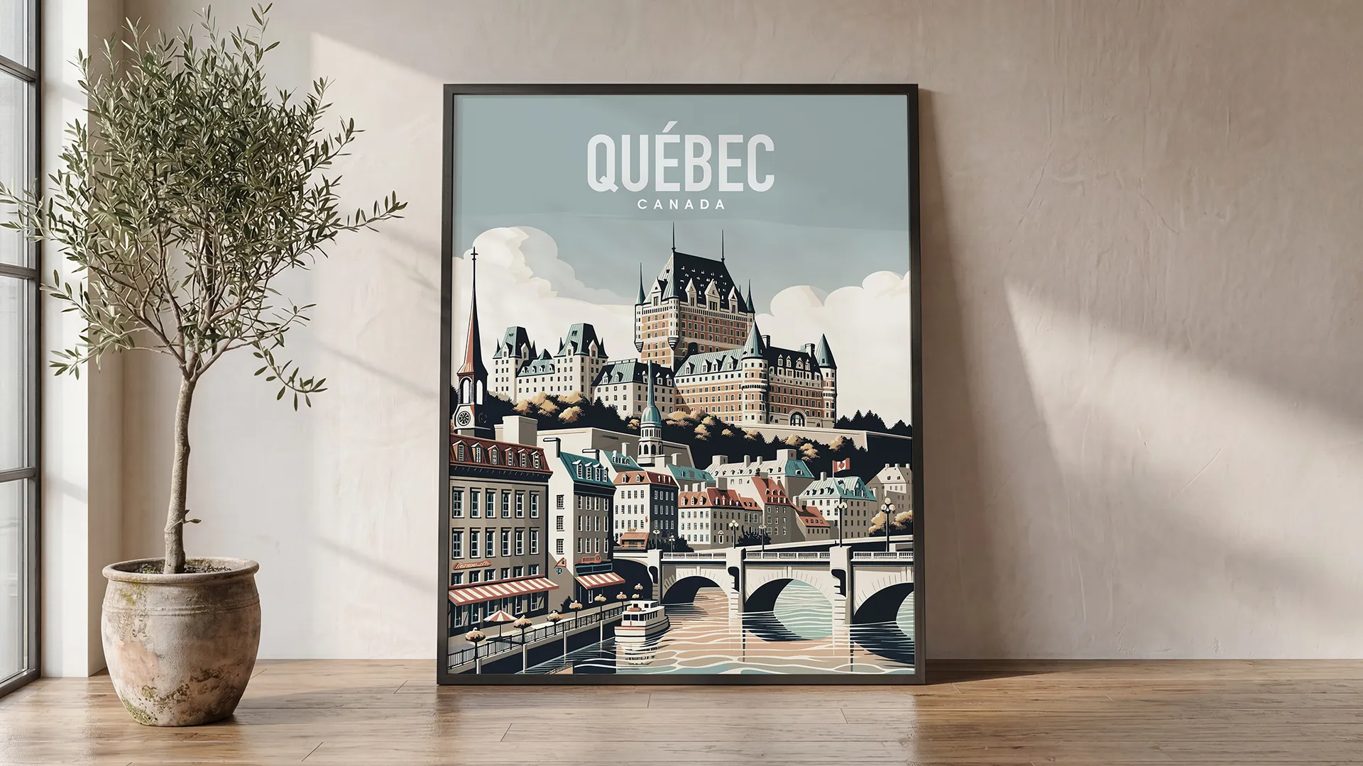 Chateau City Charm Quebec City Poster | ArtPrintsVicky