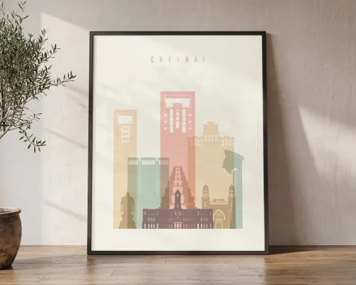 Chennai Skyline Art Print Framed Wall Decor | ArtPrintsVicky