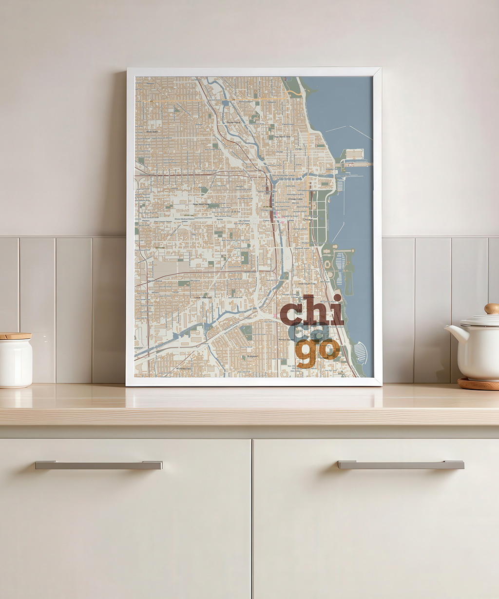 Chicago Map Wall Art Print Personalized - Image 2