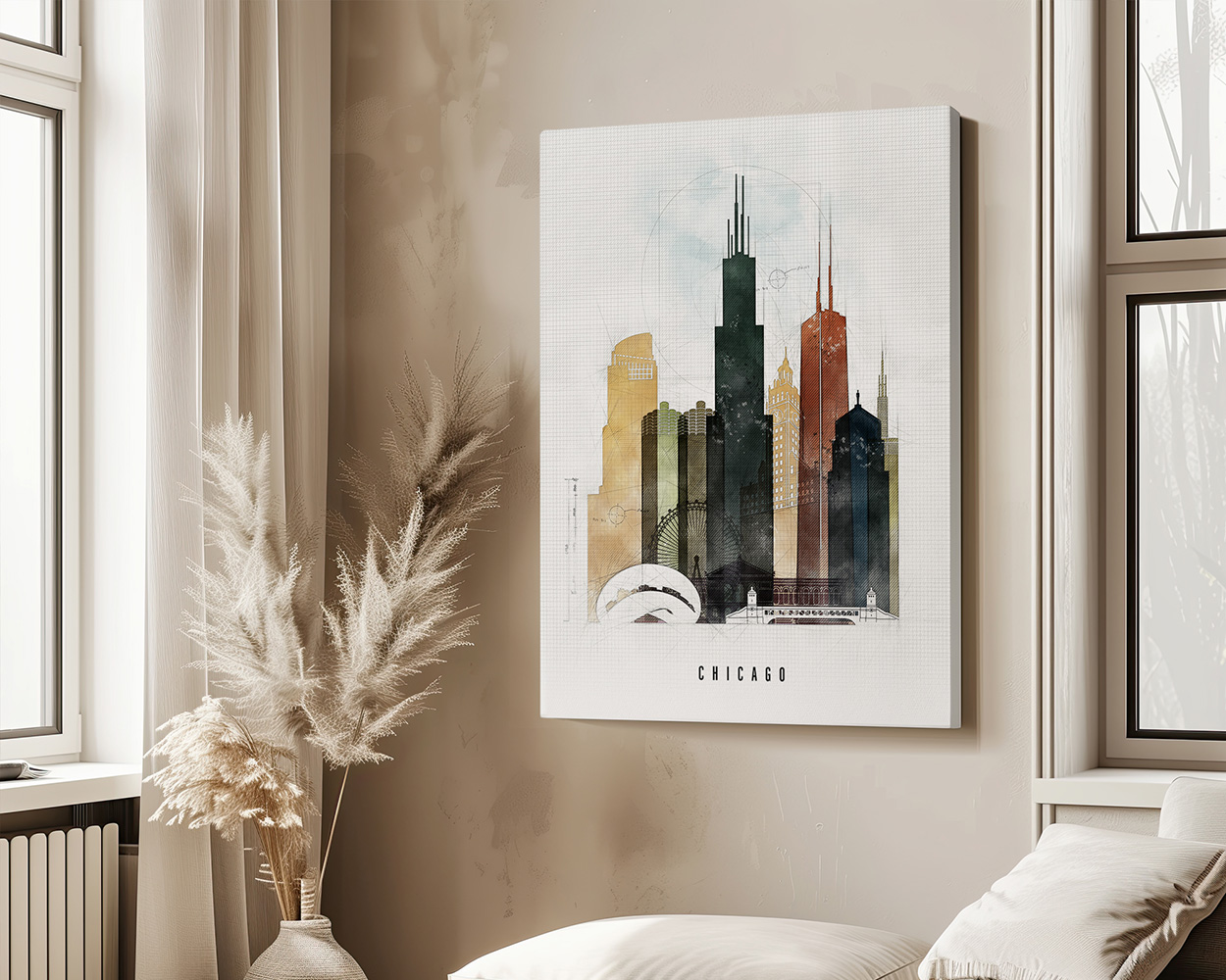 Chicago Skyline Wall Art Vibrant Urban Print - Image 4