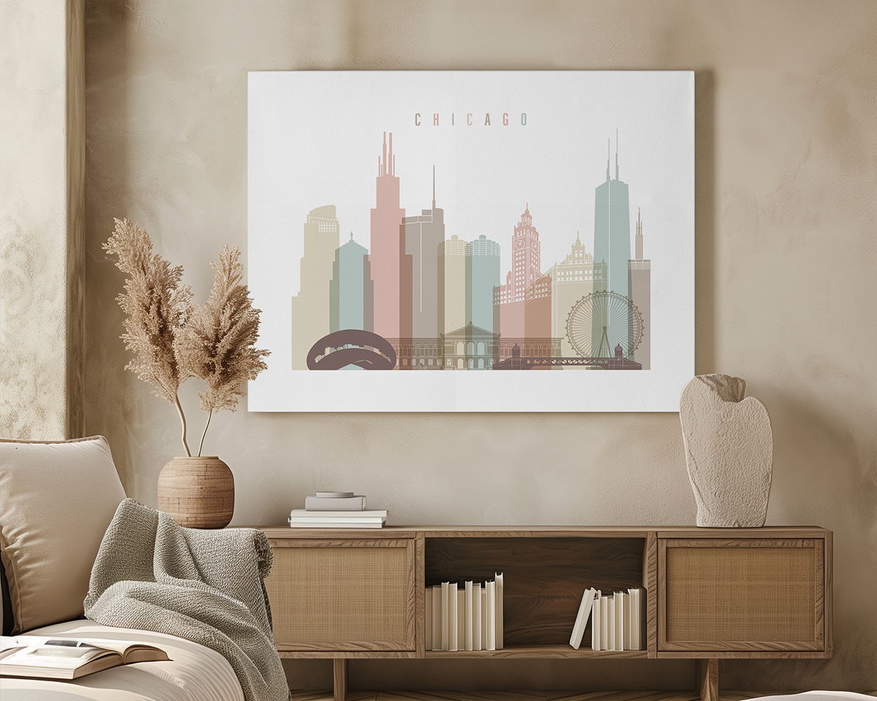 Chicago Wall Art Cityscape Pastel Print - Image 4