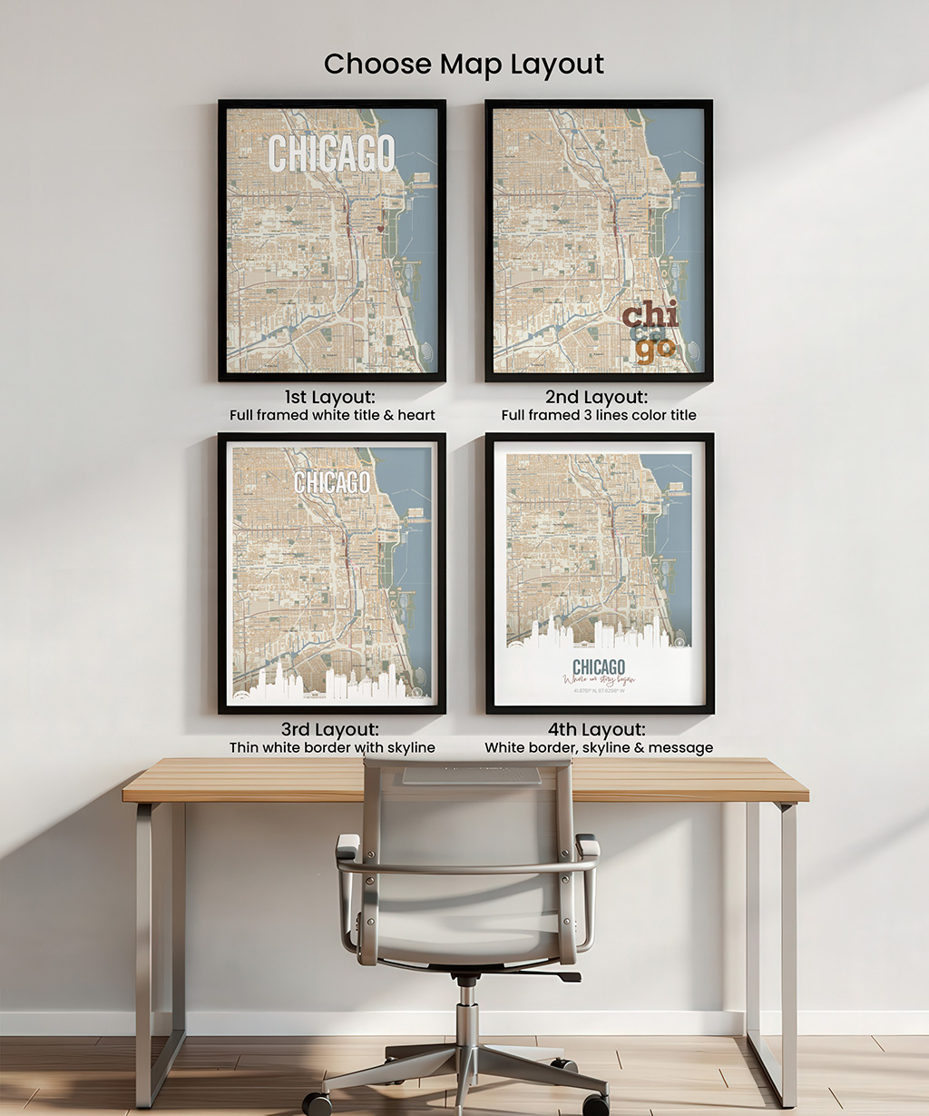 Chicago Map Wall Art Print Personalized - Image 5