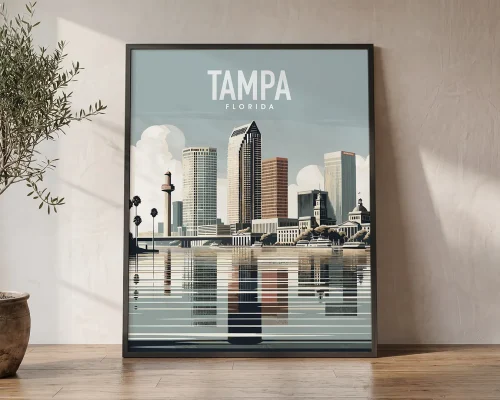 City by the Bay Tampa Stylized Travel Poster | ArtPrintsVicky