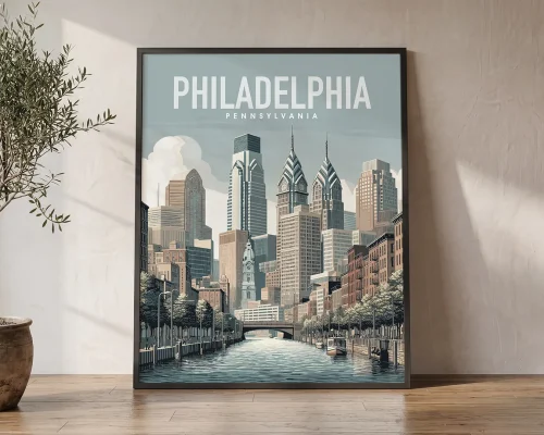 City of Brotherly Light Philadelphia Travel Art | ArtPrintsVicky