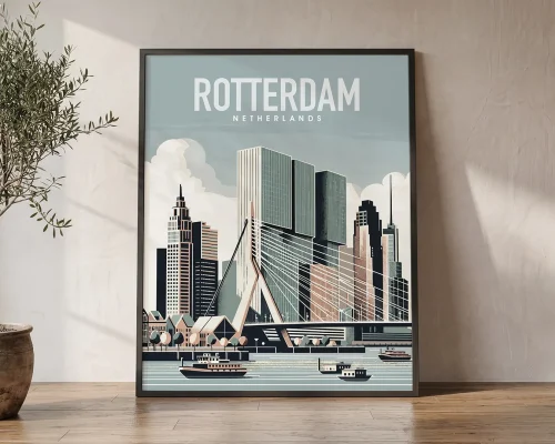 City of Cubes Rotterdam Travel Poster | ArtPrintsVicky
