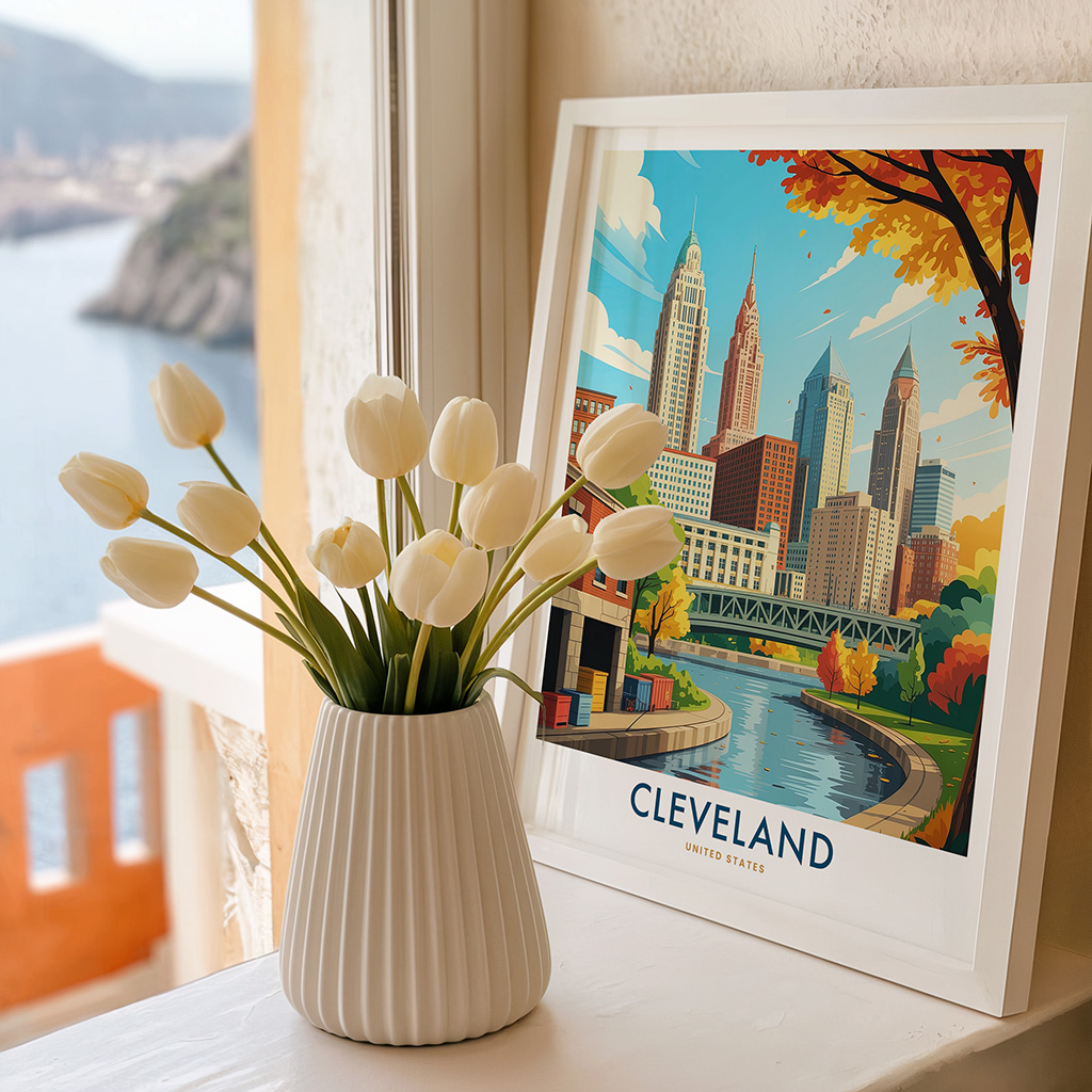 Cleveland Travel Poster Vintage Ohio Wall Art Print - Image 2