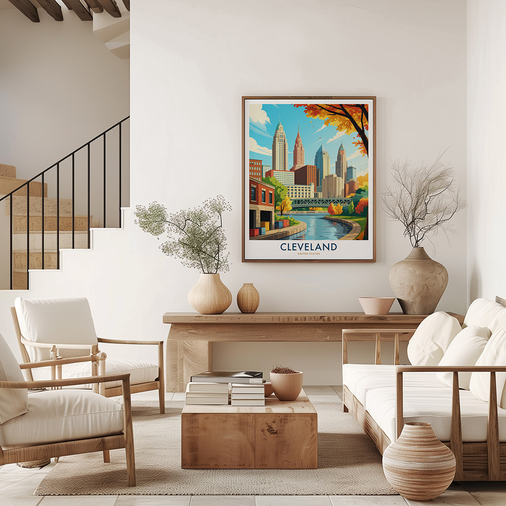 Cleveland Travel Poster Vintage Ohio Wall Art Print - Image 3