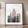 Cleveland Wall Art Vintage Skyline Poster Print | ArtPrintsVicky