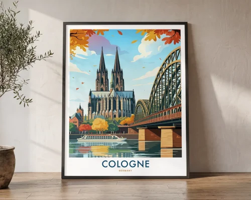 Cologne Germany Skyline Travel Poster | ArtPrintsVicky