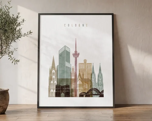 Cologne Poster Skyline Wall Art Decor | ArtPrintsVicky