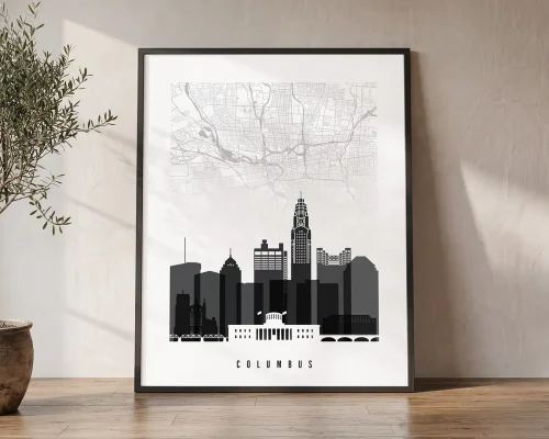 Columbus Ohio Map Wall Art | ArtPrintsVicky