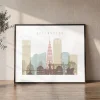 Copenhagen Skyline Print Pastel White Wall Art | ArtPrintsVicky