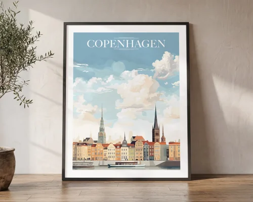 Copenhagen Wall Art Print — Classic Cityscape | ArtPrintsVicky
