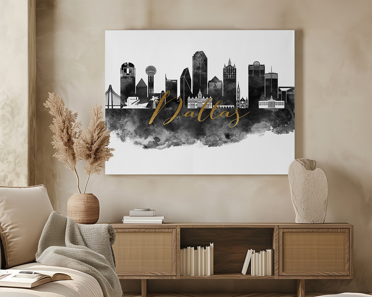 Dallas Black and White Wall Art Poster - Image 4