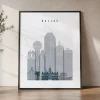 Dallas Skyline Wall Art Grey Blue Print | ArtPrintsVicky