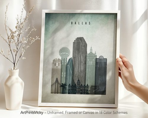 Alternative view of Dallas Wall Art Distressed Print