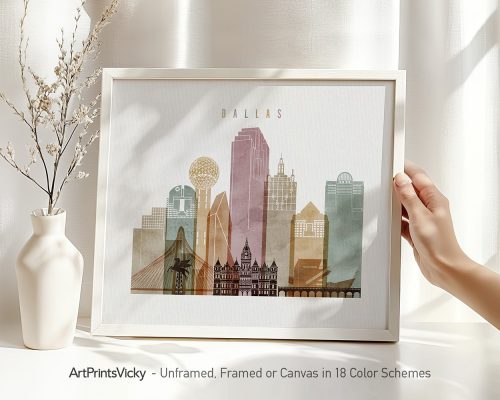 Alternative view of Dallas Wall Art Watercolor Poster