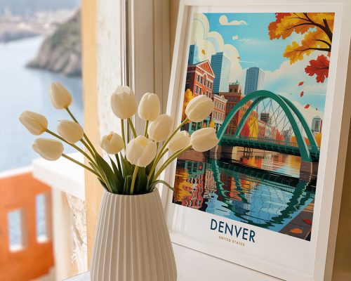 Alternative view of Denver Travel Poster Vintage Wall Art Print