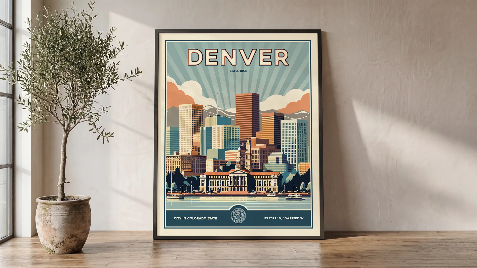 Denver Travel Poster — Vintage Wall Art Print | ArtPrintsVicky