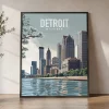 Detroit Travel Poster — Wall Art Print | ArtPrintsVicky