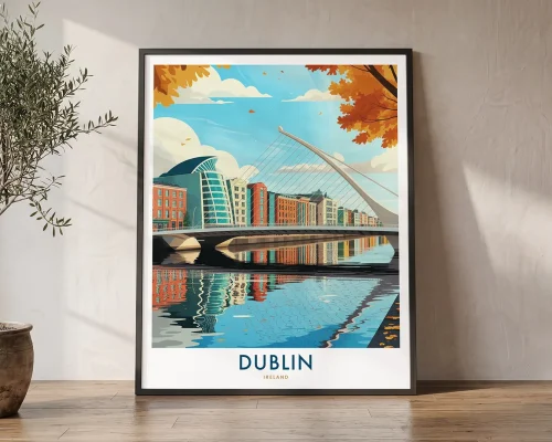 Dublin Ireland Travel Print – Cityscape Poster | ArtPrintsVicky