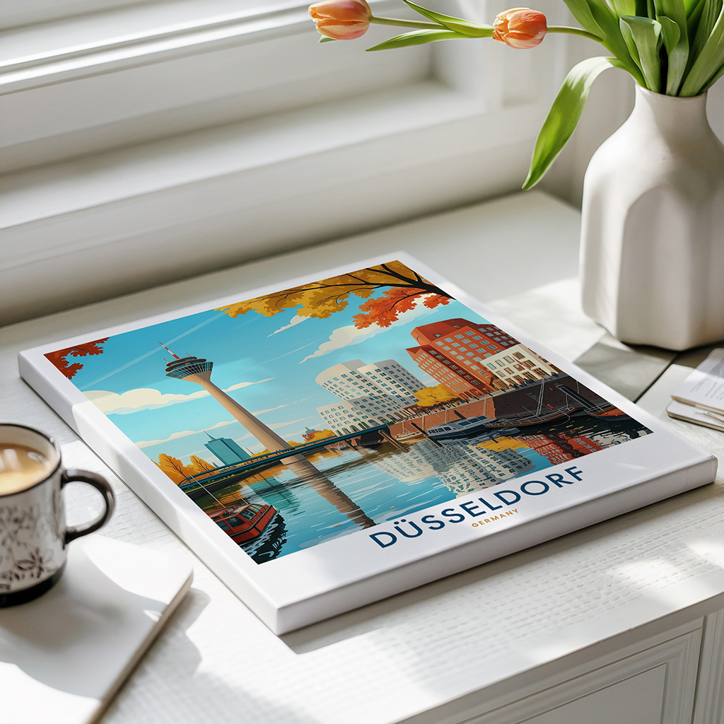 Düsseldorf Skyline Travel Poster - Wall Art - Image 4