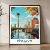Dusseldorf Skyline Travel Poster – Wall Art | ArtPrintsVicky