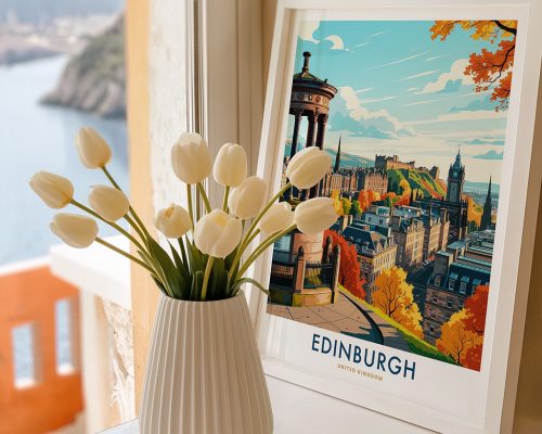 Alternative view of Edinburgh Travel Print - Cityscape Poster