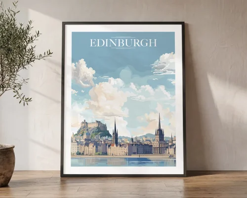 Edinburgh Skyline Wall Art Print — Classic Poster | ArtPrintsVicky