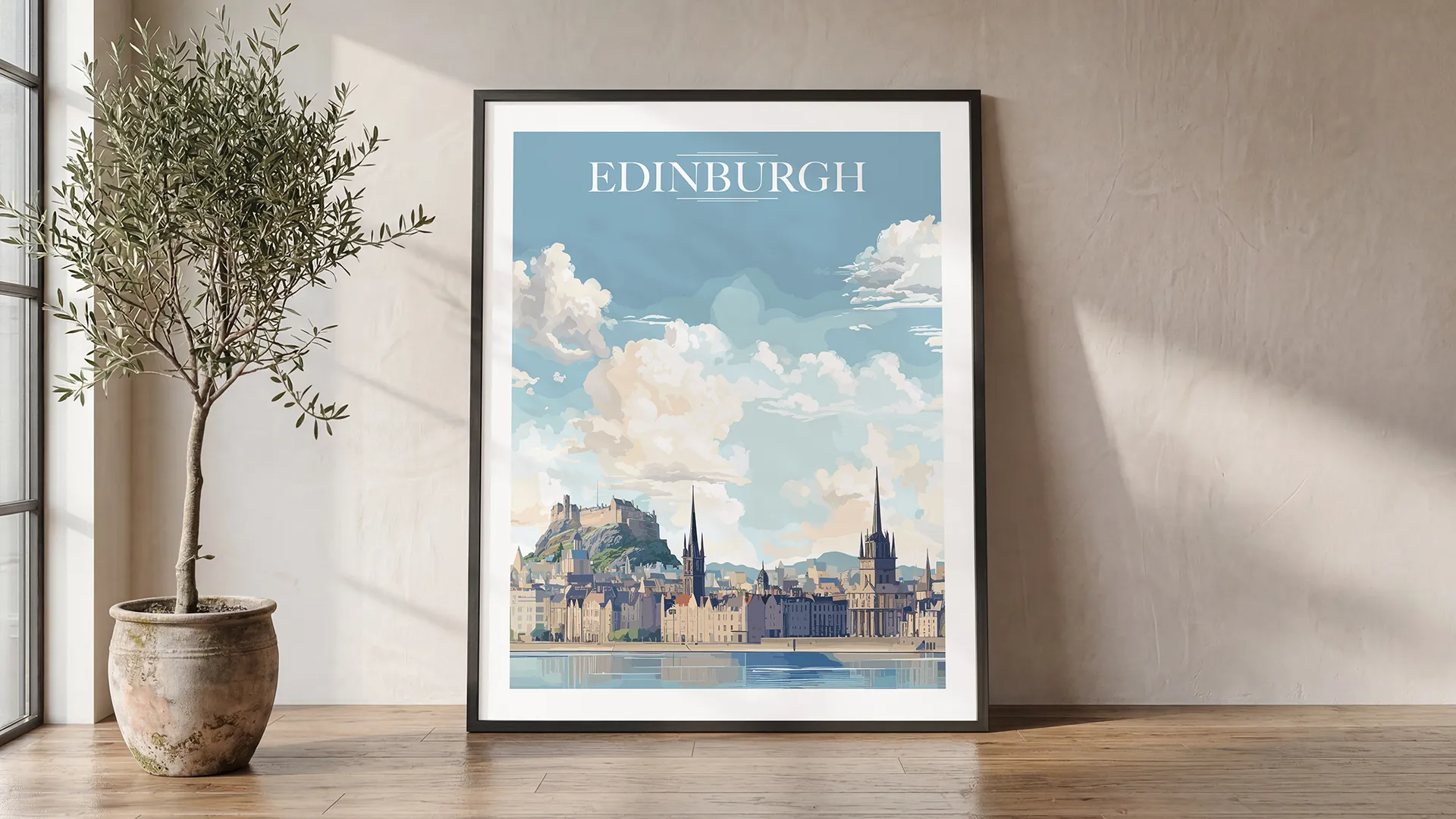 Edinburgh Skyline Wall Art Print — Classic Poster | ArtPrintsVicky