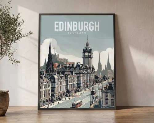 Edinburgh Travel Poster — Vintage Wall Art Print 1 | ArtPrintsVicky