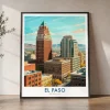 El Paso Travel Poster — Vintage Texas Wall Art Print | ArtPrintsVicky
